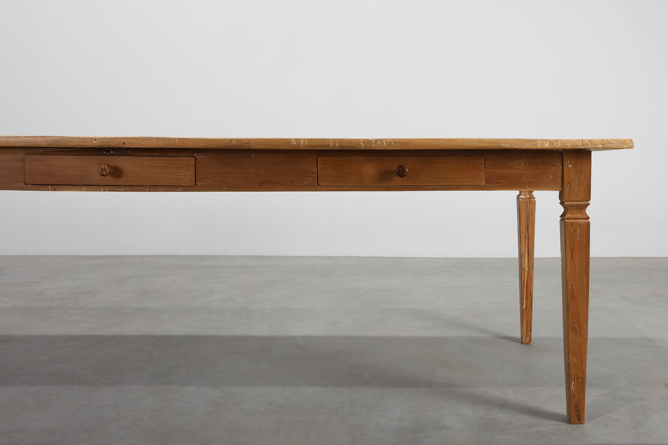 Large french provincial farm table in elm wood, France ca. 1850thumbnail